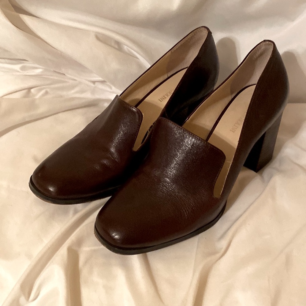 ENZO ANGIOLINI BROWN LEATHER HEELS